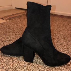 Black Suede Sock Boot